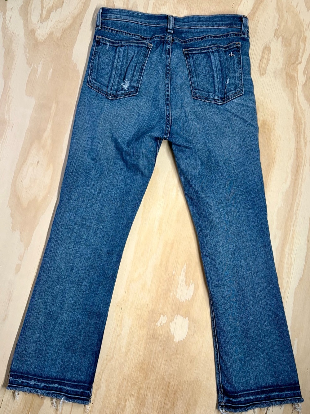 rag & bone Stark 10” Crop Flare Raw Hem Stretch Jeans 28 Stark Wash - Picture 3 of 14